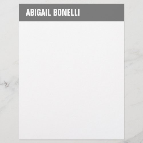 Professional minimalist bold name chic grey white letterhead