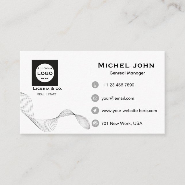 professional Minimalist business custom card (Front)