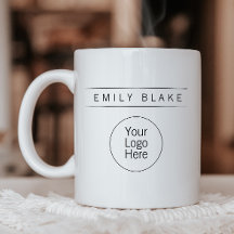 Professional Minimalist Business Mug With Logo