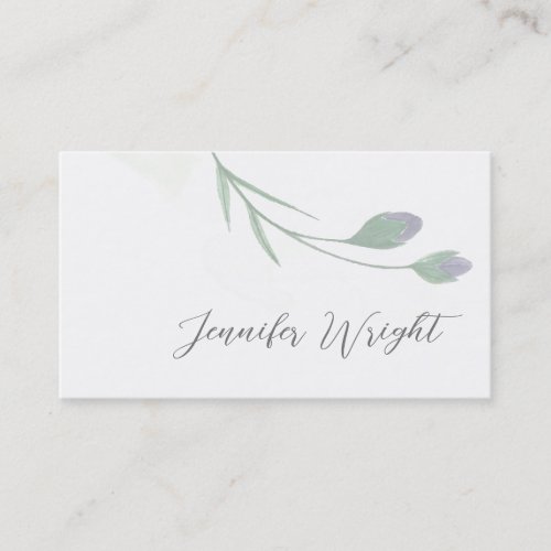Professional minimalist calligraphy floral business card