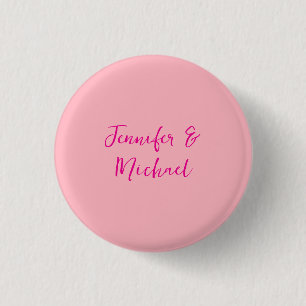 Professional minimalist calligraphy light pink button