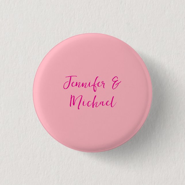 Professional minimalist calligraphy light pink button (Front)