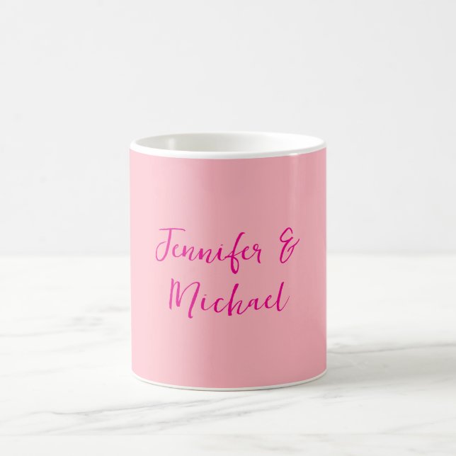 Professional minimalist calligraphy light pink coffee mug (Center)