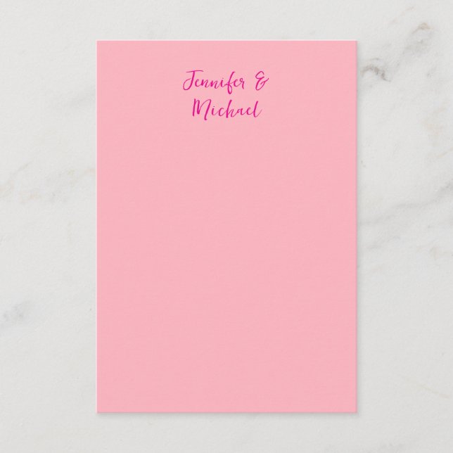 Professional minimalist calligraphy light pink enclosure card (Front)