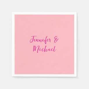 Professional minimalist calligraphy light pink napkins