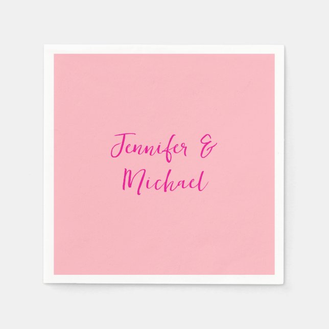Professional minimalist calligraphy light pink napkins (Front)