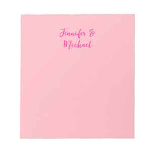 Professional minimalist calligraphy light pink notepad