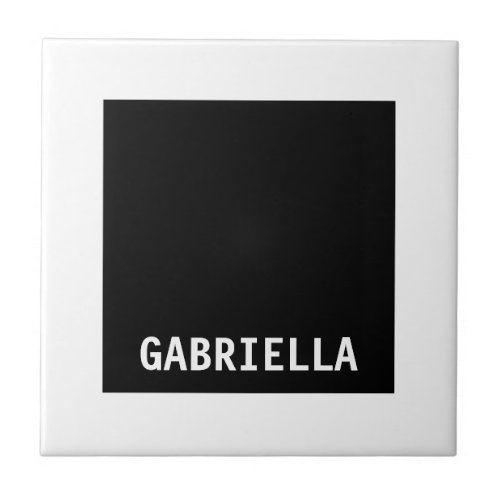 Professional minimalist custom name black white ceramic tile