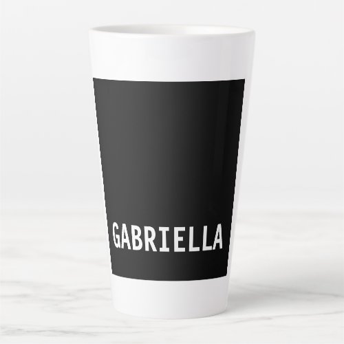 Professional minimalist custom name black white latte mug