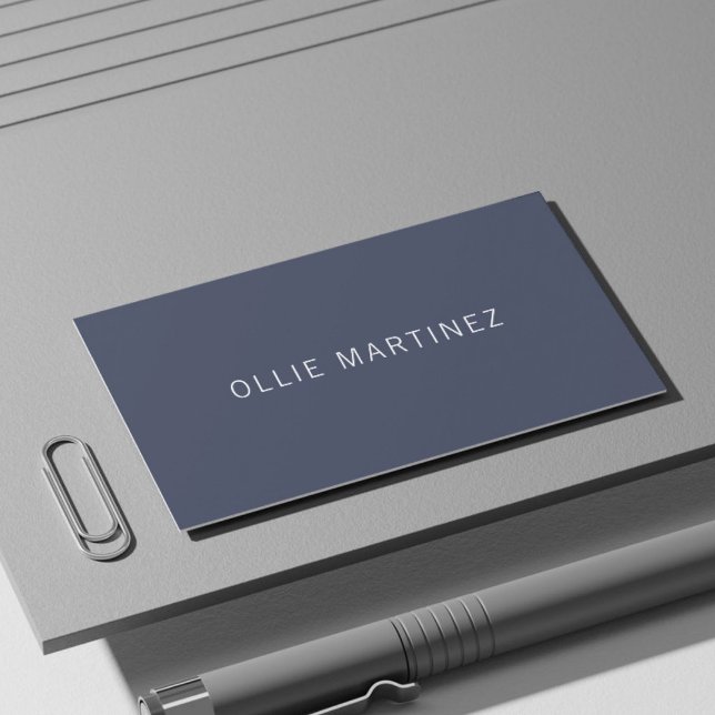 Professional Minimalist Dark Blue White Consultant Business Card (Creator Uploaded)