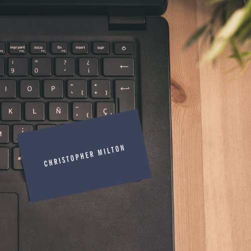 Professional Minimalist Dark Blue White Consultant Business Card