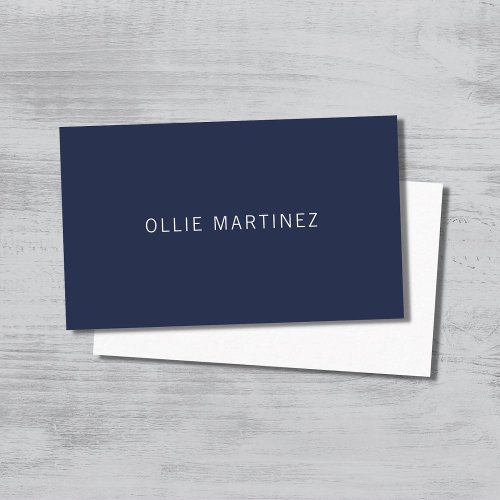Professional Minimalist Dark Blue White Consultant Business Card