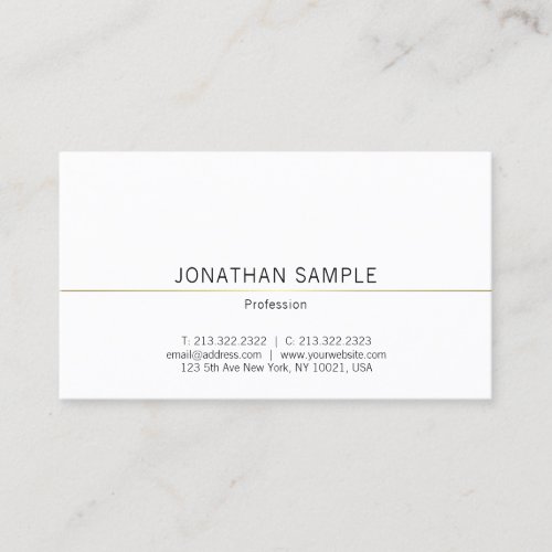 Professional Minimalist Design Gold Plain Luxury Business Card