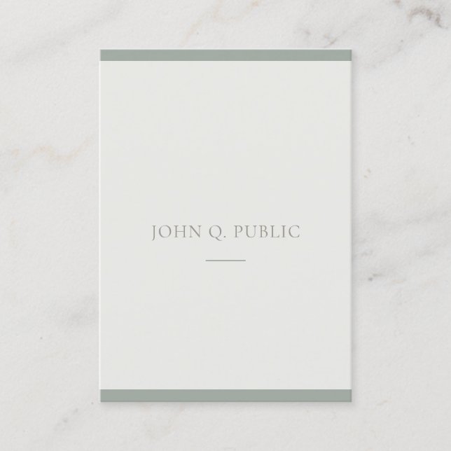 Professional Minimalist Design Green Template Chic Business Card (Front)