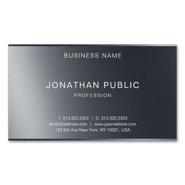 Professional Minimalist Design Modern Elegant Business Card Magnet (Front)