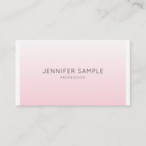 Professional Minimalist Elegant Pink Plain Luxury Business Card