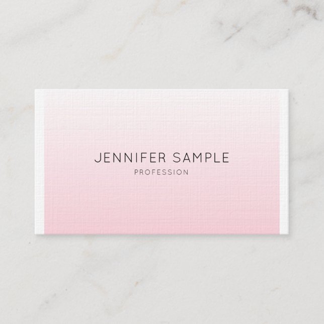 Professional Minimalist Elegant Pink Plain Luxury Business Card (Front)