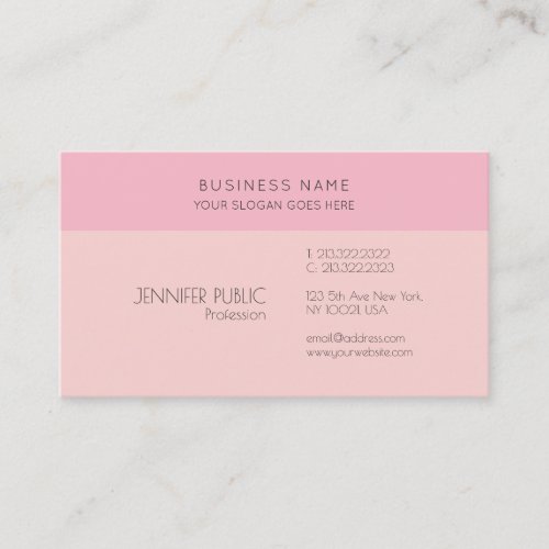 Professional Minimalist Elegant Pink Template Business Card