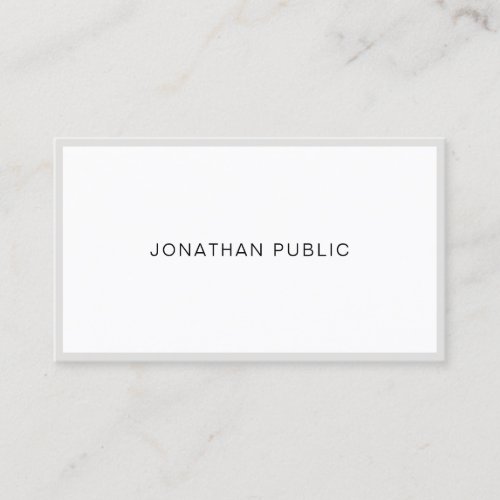 Professional Minimalist Elegant Simple Plain Top Business Card