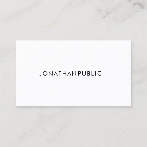 Professional Minimalist Elegant Smart Trendy Plain Business Card