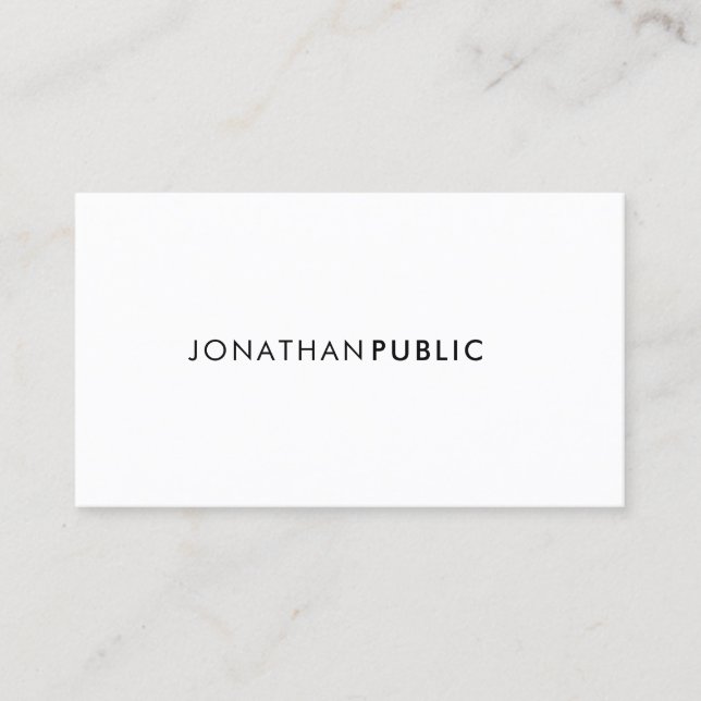 Professional Minimalist Elegant Smart Trendy Plain Business Card (Front)
