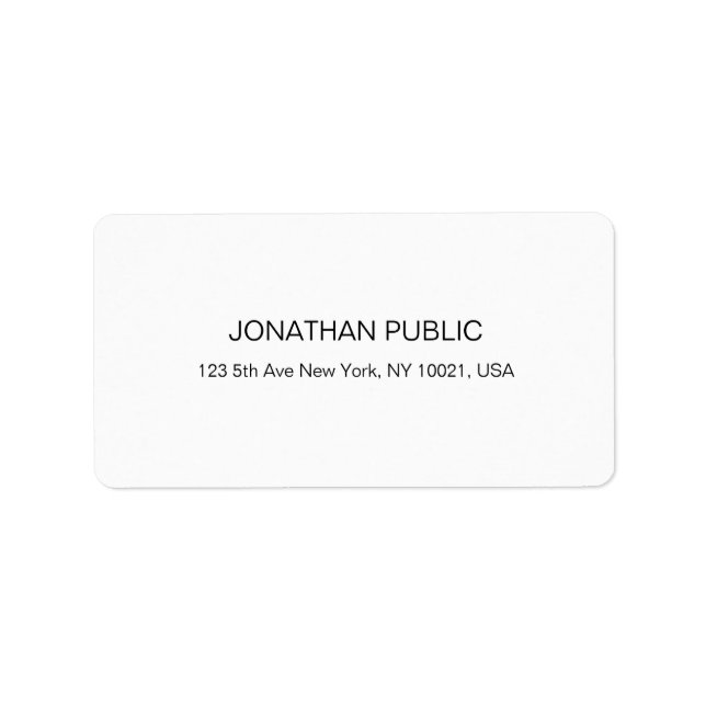 Professional Minimalist Elegant Template Address Label (Front)