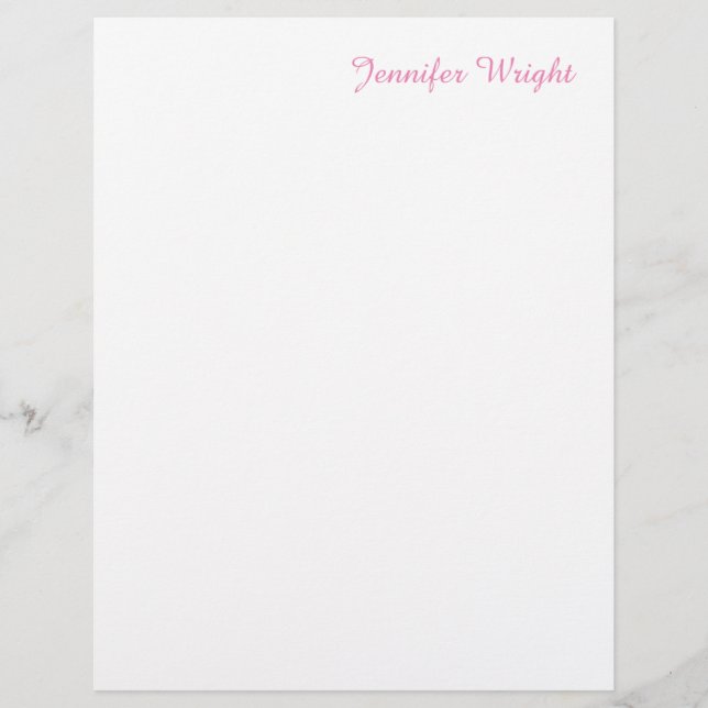 Professional minimalist feminine pink letterhead (Front)