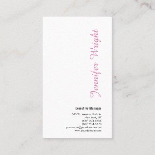 Professional minimalist feminine plain elegant business card