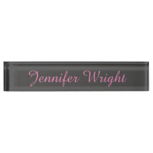 Professional minimalist feminine plain elegant desk name plate
