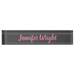 Professional minimalist feminine plain elegant desk name plate