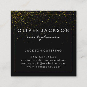 Professional Minimalist Gold Border / Gold Dust Square Business Card