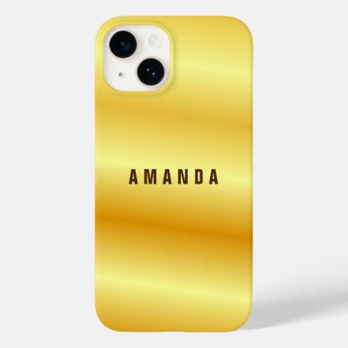 Professional minimalist gold color add your name Case_Mate iPhone 14 case