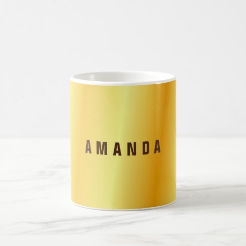 Professional minimalist gold color add your name coffee mug