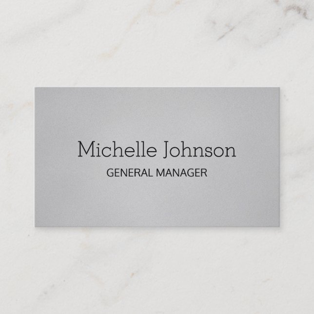 Professional Minimalist Grainy Gray Business Card (Front)