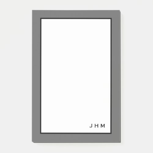 Professional Minimalist Gray  Monogram Post_it Notes