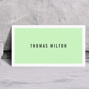 Professional Minimalist Green White Consultant Business Card