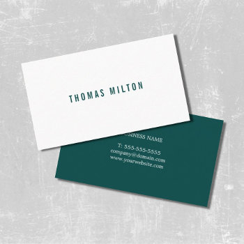 Professional Minimalist Green White Consultant Business Card by pro_business_card at Zazzle