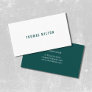 Professional Minimalist Green White Consultant Business Card