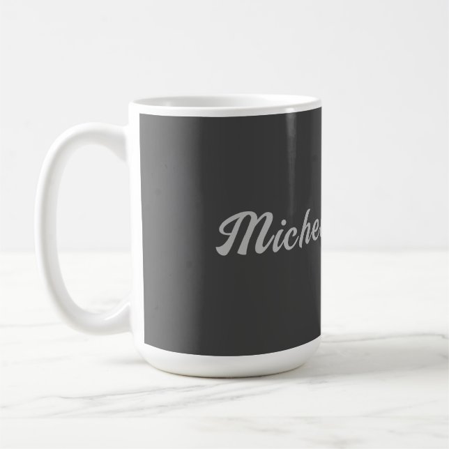 Professional Minimalist Grey Modern Calligraphy Coffee Mug (Left)