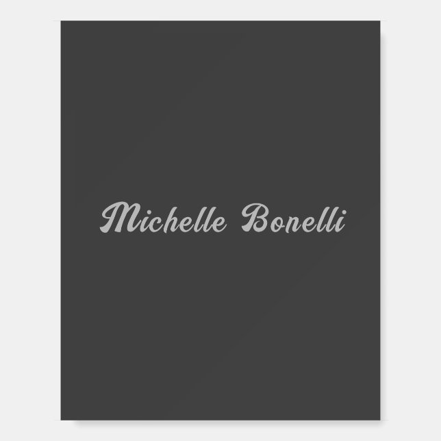 Professional Minimalist Grey Modern Calligraphy Foam Board (Front)
