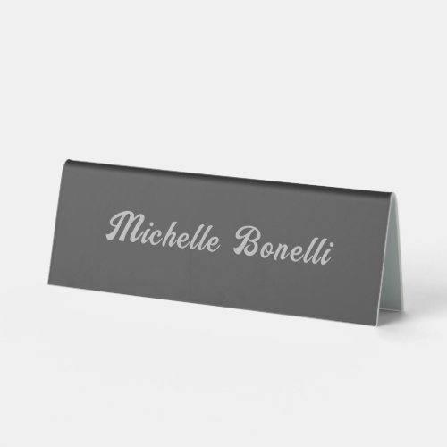 Professional Minimalist Grey Modern Calligraphy Table Tent Sign