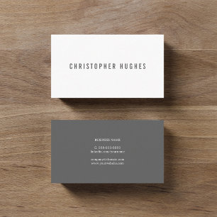 Professional Minimalist Grey White Consultant Business Card
