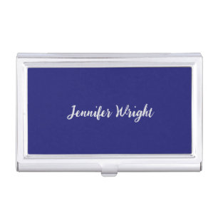 Professional minimalist handwriting blue business card case