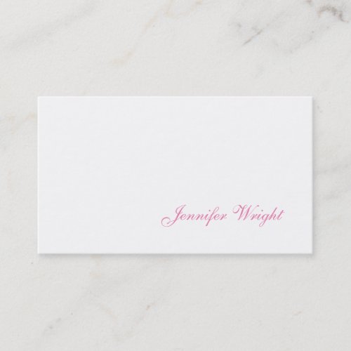 Professional minimalist handwriting feminine business card