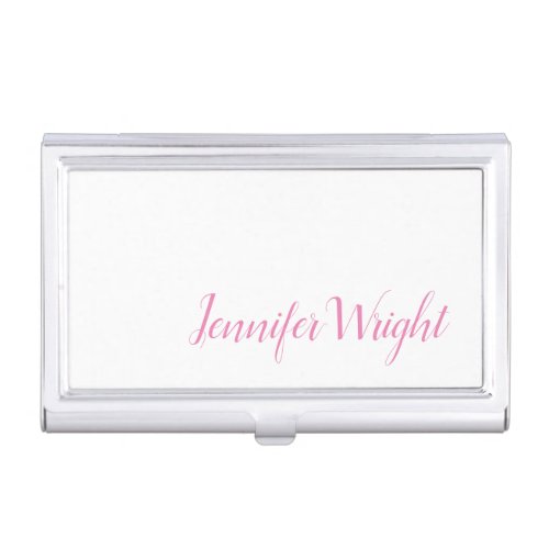 Professional minimalist handwriting feminine business card case