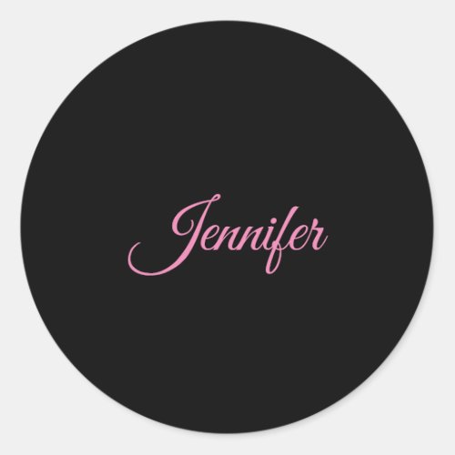 Professional minimalist handwriting feminine classic round sticker