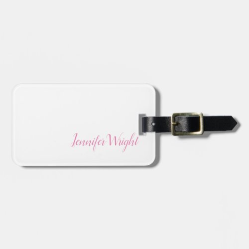 Professional minimalist handwriting feminine luggage tag