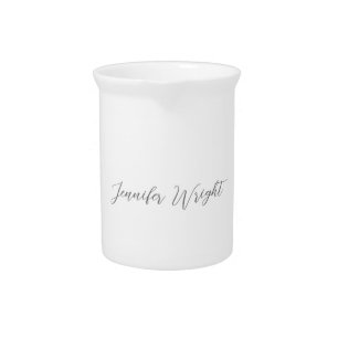 Professional minimalist handwriting grey white beverage pitcher