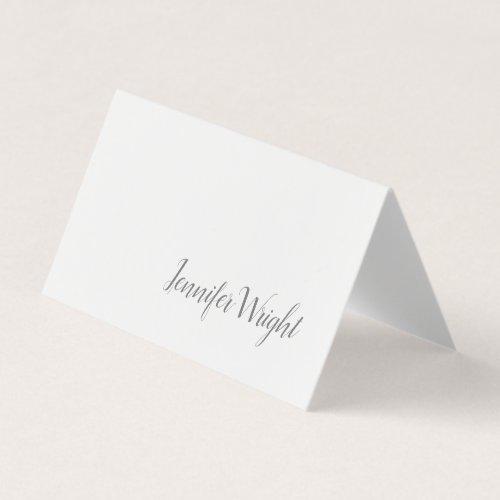 Professional minimalist handwriting grey white business card
