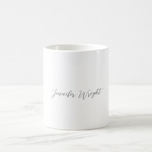Professional minimalist handwriting grey white coffee mug